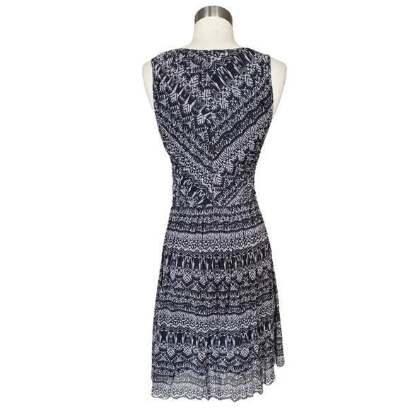 ANTHROPOLOGIE WESTON WEAR Vera Mesh Dress Geometric Print Sleeveless Gray Small - Picture 2 of 9